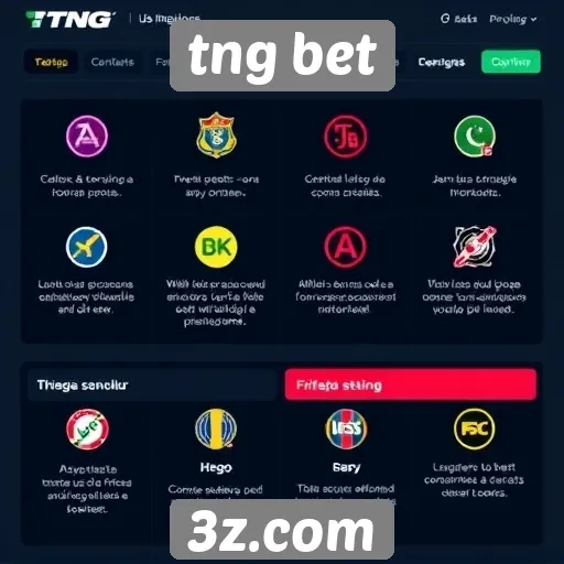 Visão geral das funcionalidades do site tng bet